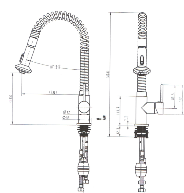 Single Pull Out-Kitchen Tap - Image 3