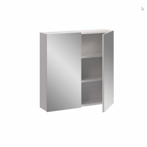 600 x 600mm White Stylo Bathroom Cabinet With Mirror Doors - Image 3