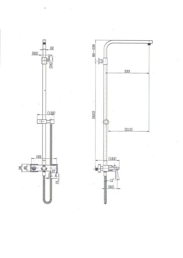 Shower combination with tap and mixer - Image 3